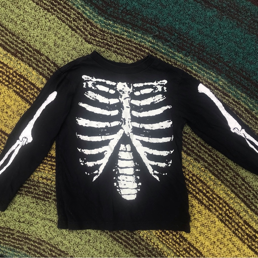 The Children's Place Black Skeleton Long Sleeve Tee